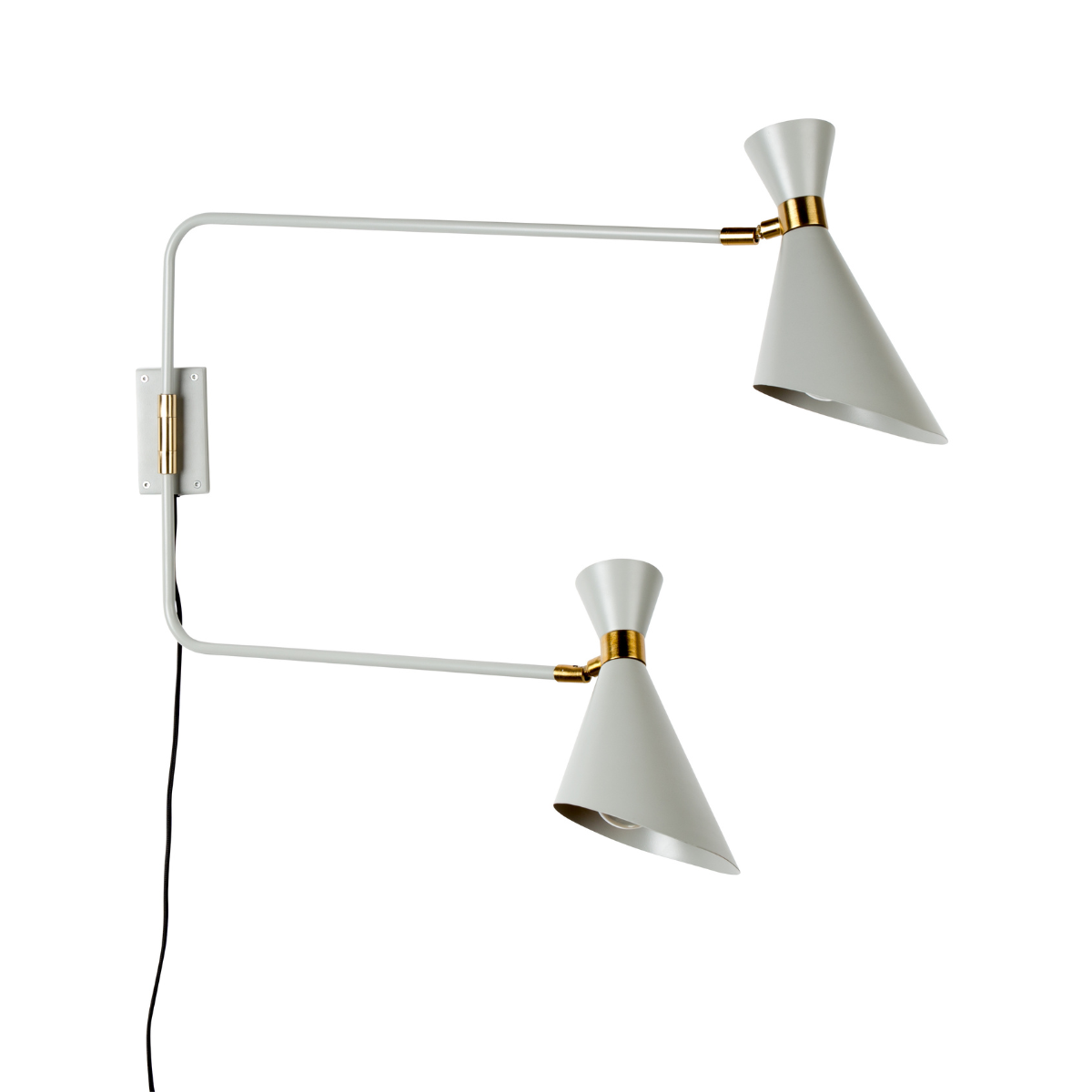 Doppelte Wandlampe in Hellgrau