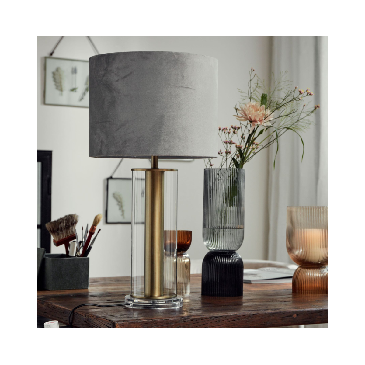 Gläserner Lampenfuß "Lampa" in Gold