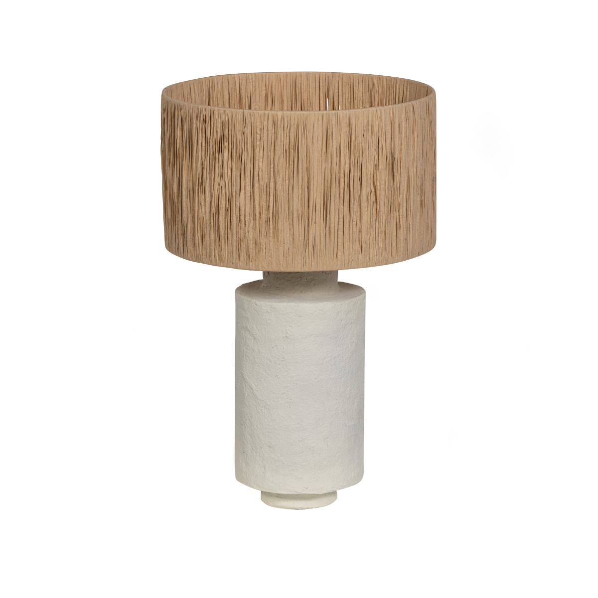 TISCHLAMPE METALL SCHIRM - RAPHIA NATUREL