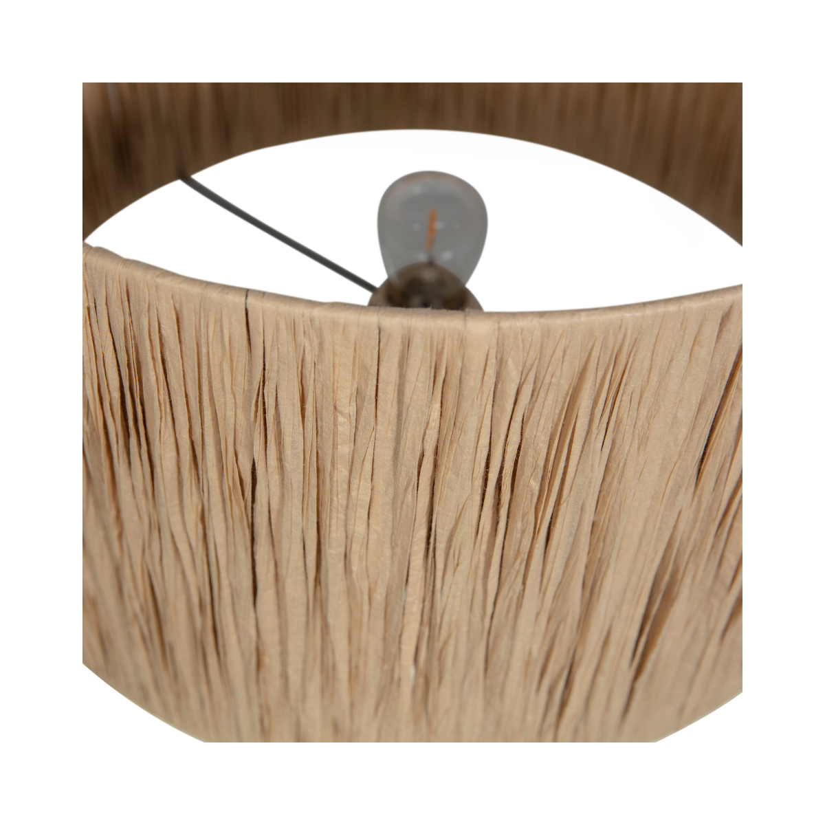 TISCHLAMPE METALL SCHIRM - RAPHIA NATUREL