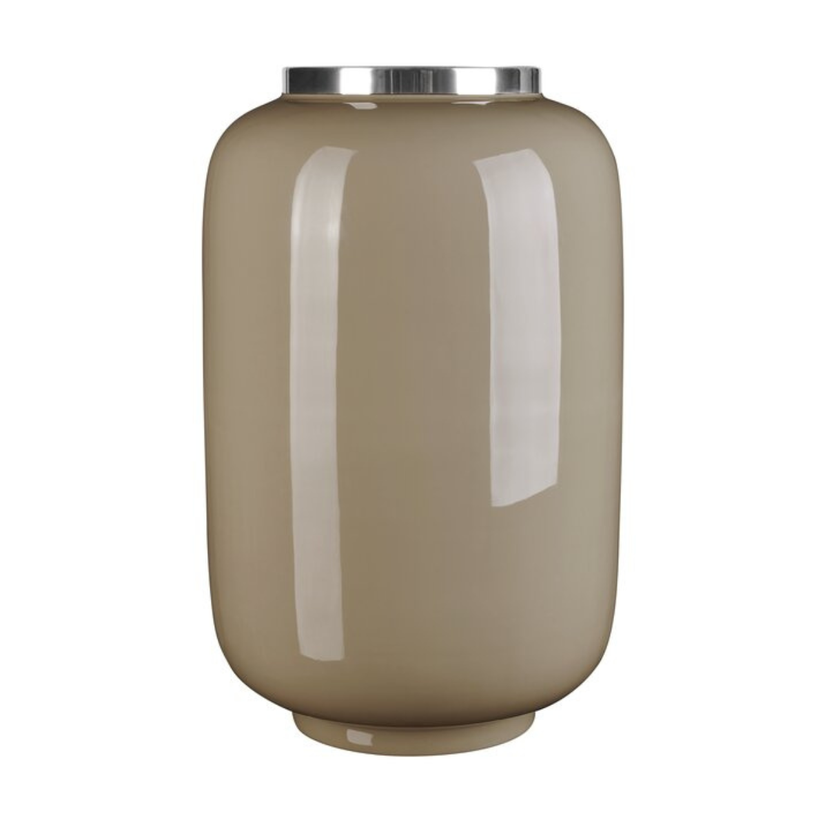 Vase "Saigon" mit Metallring in Silber