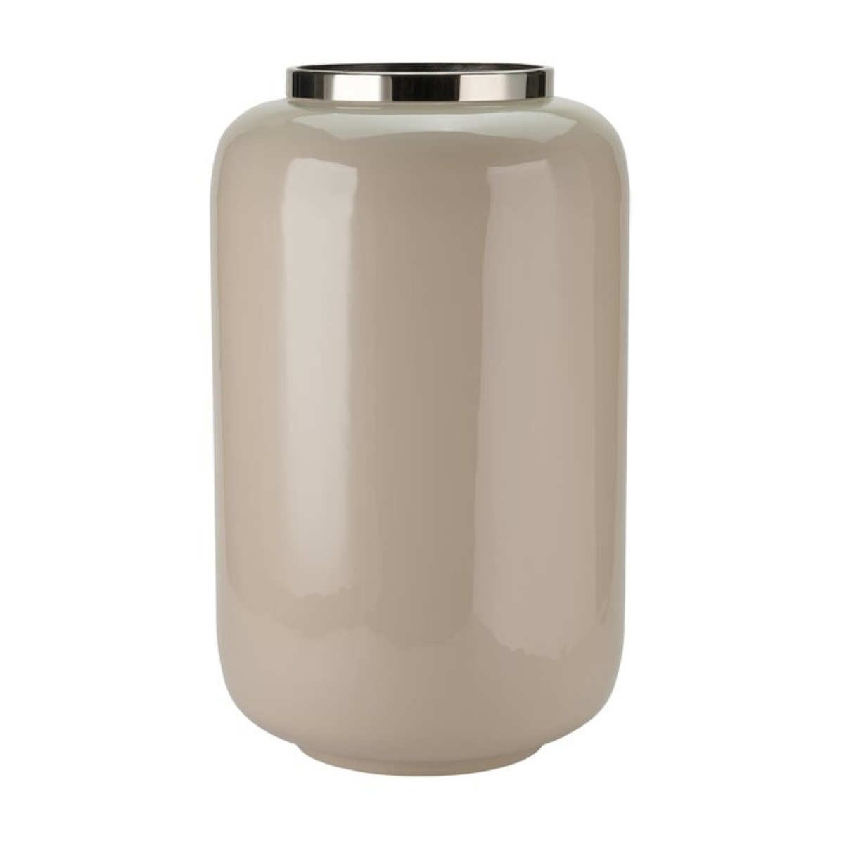 Vase "Saigon" mit Metallring in Silber