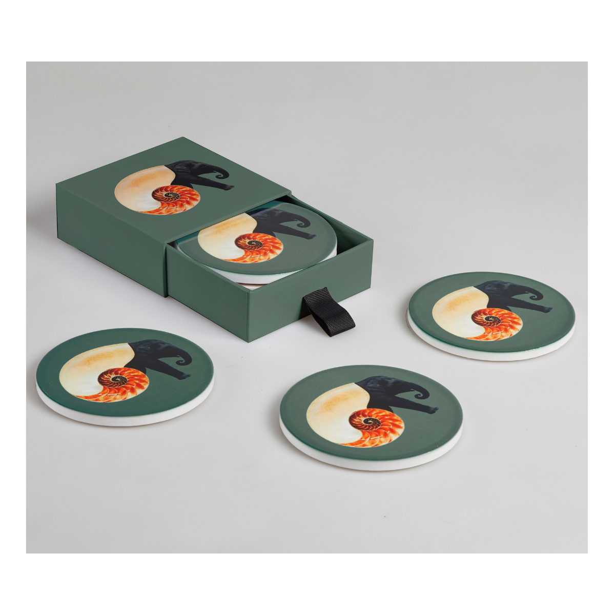 Keramikuntersetzeur "Shellephant" (4er Set)