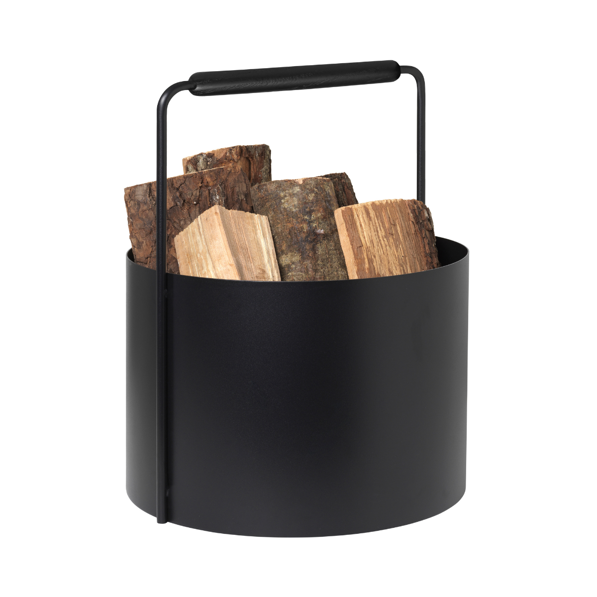 Holzkorb "Ashi" in Schwarz