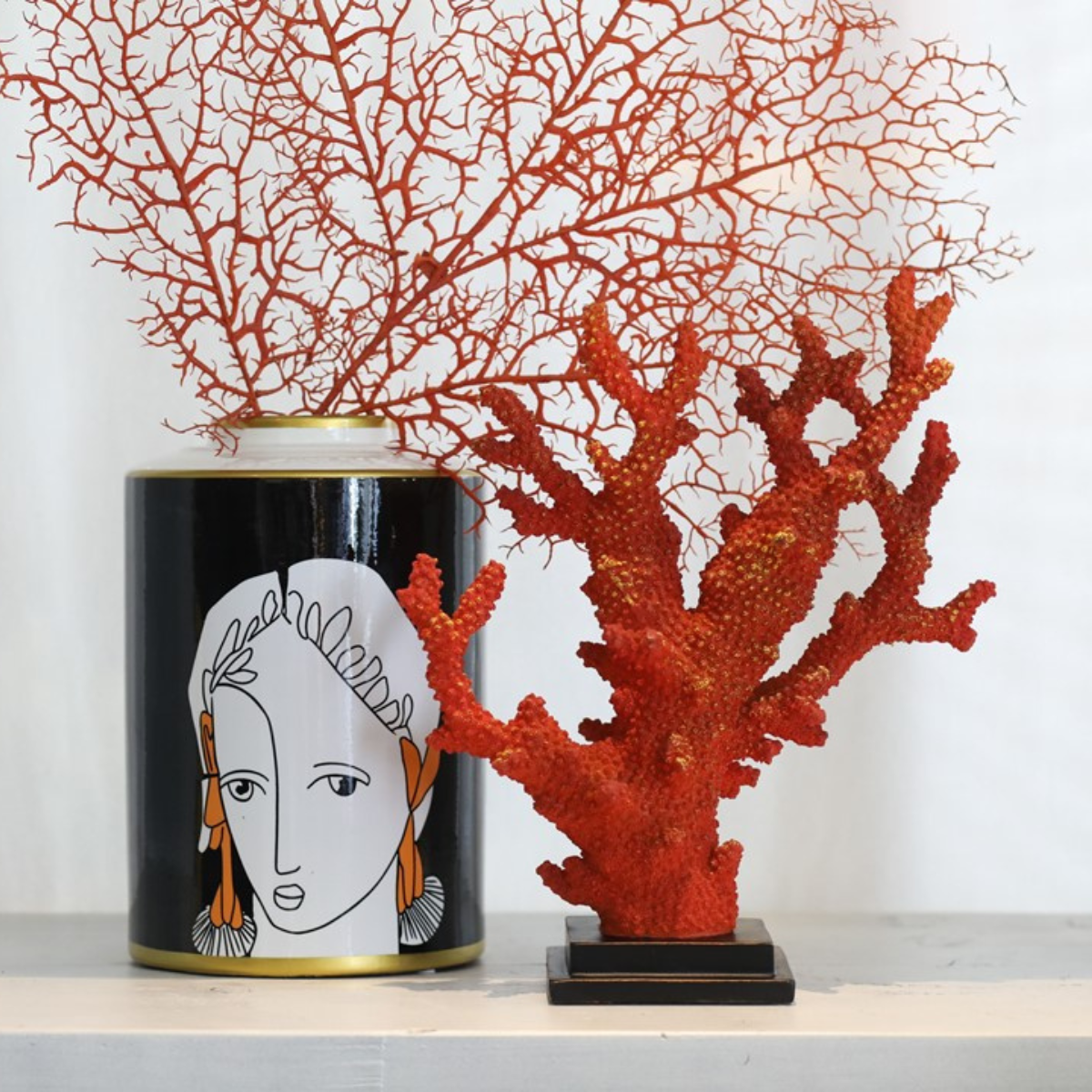 Skulptur "Koralle" in Orange