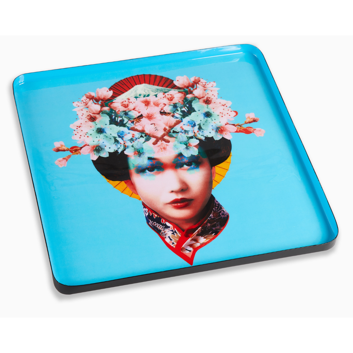 Modernes Metall-Tablett "Miss Fuji"